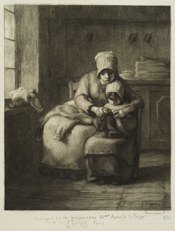 La leçon de tricot, d'après Millet by Jean Francois Millett (Photo source: New York Public Library Digital Collection)